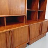 Vintage Scandinavian double bookcase in teak from the 60s