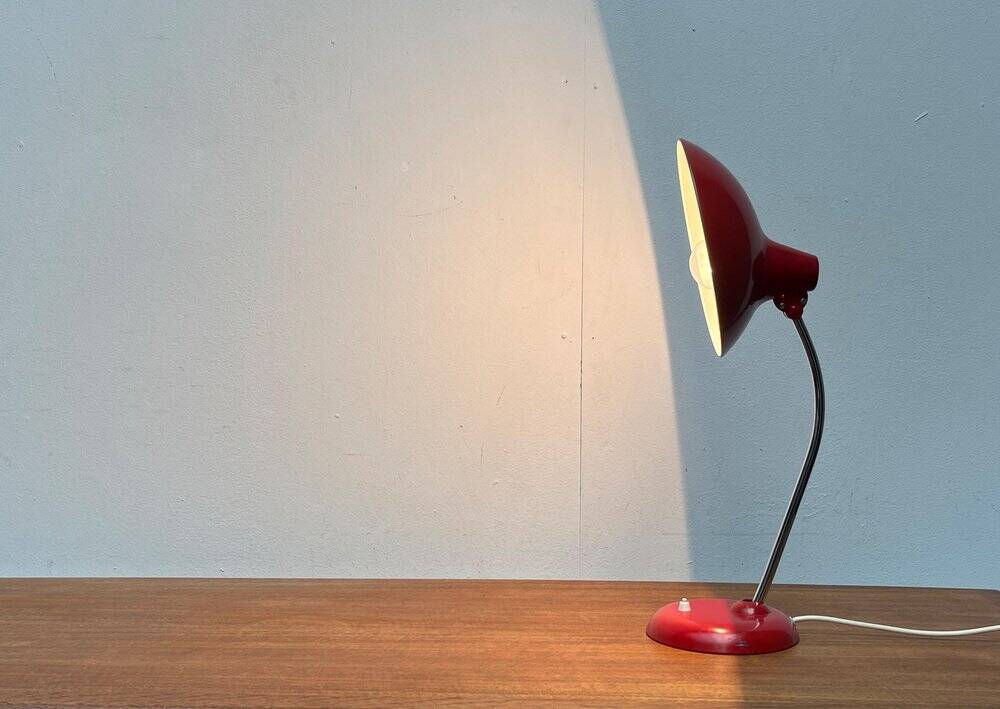 Red German table lamp mid-century 6786 by Christian Dell for Kaiser Idell, 1960s