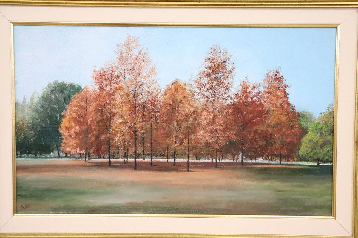 Autumn Landscape, Oil On Canvas Cardboard, Italy 20th Century