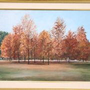 Autumn Landscape, Oil On Canvas Cardboard, Italy 20th Century