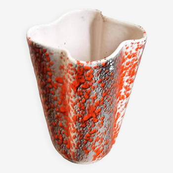 Glazed ceramic vase 1970s Height 20 cm
