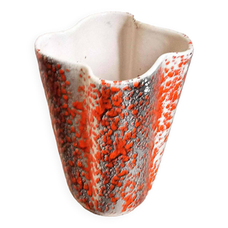Glazed ceramic vase 1970s Height 20 cm