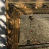 Trumeau with ice medallion framed wood golden patina 69x113cm