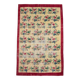 Ruby Red Vintage Floral Turkish Rug, Handmade Wool Carpet, 202x309 Cm