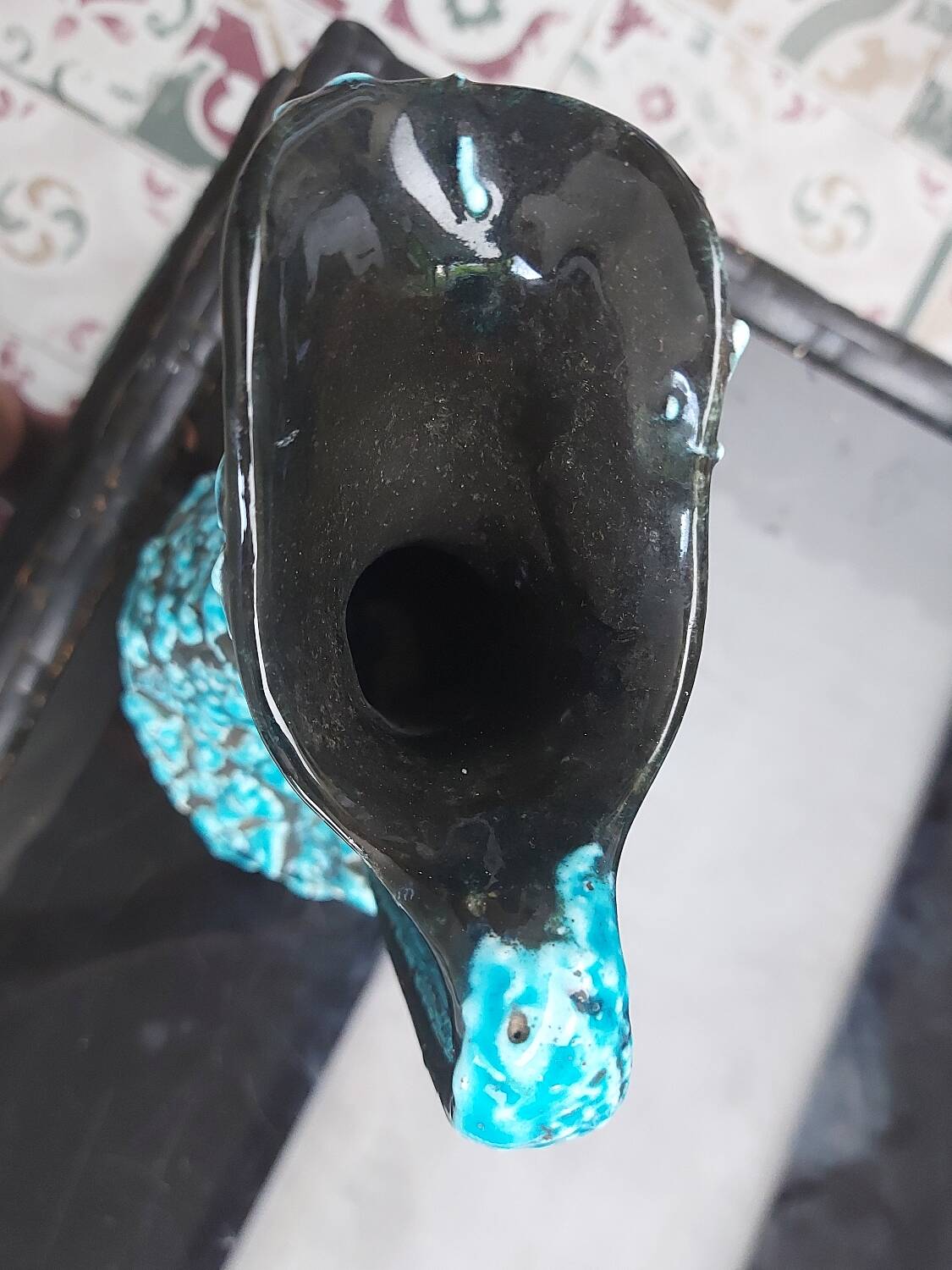 Fat lava vase sea foam or glacier enamels