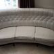 Vintage white curved tufted 3-seater sofa