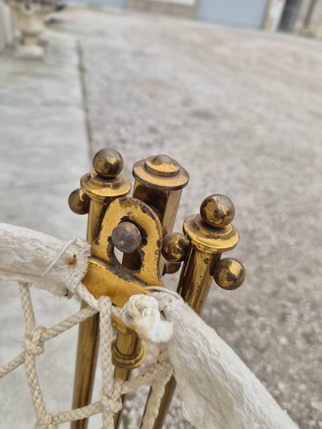 19th century brass rocking cradle from a castle