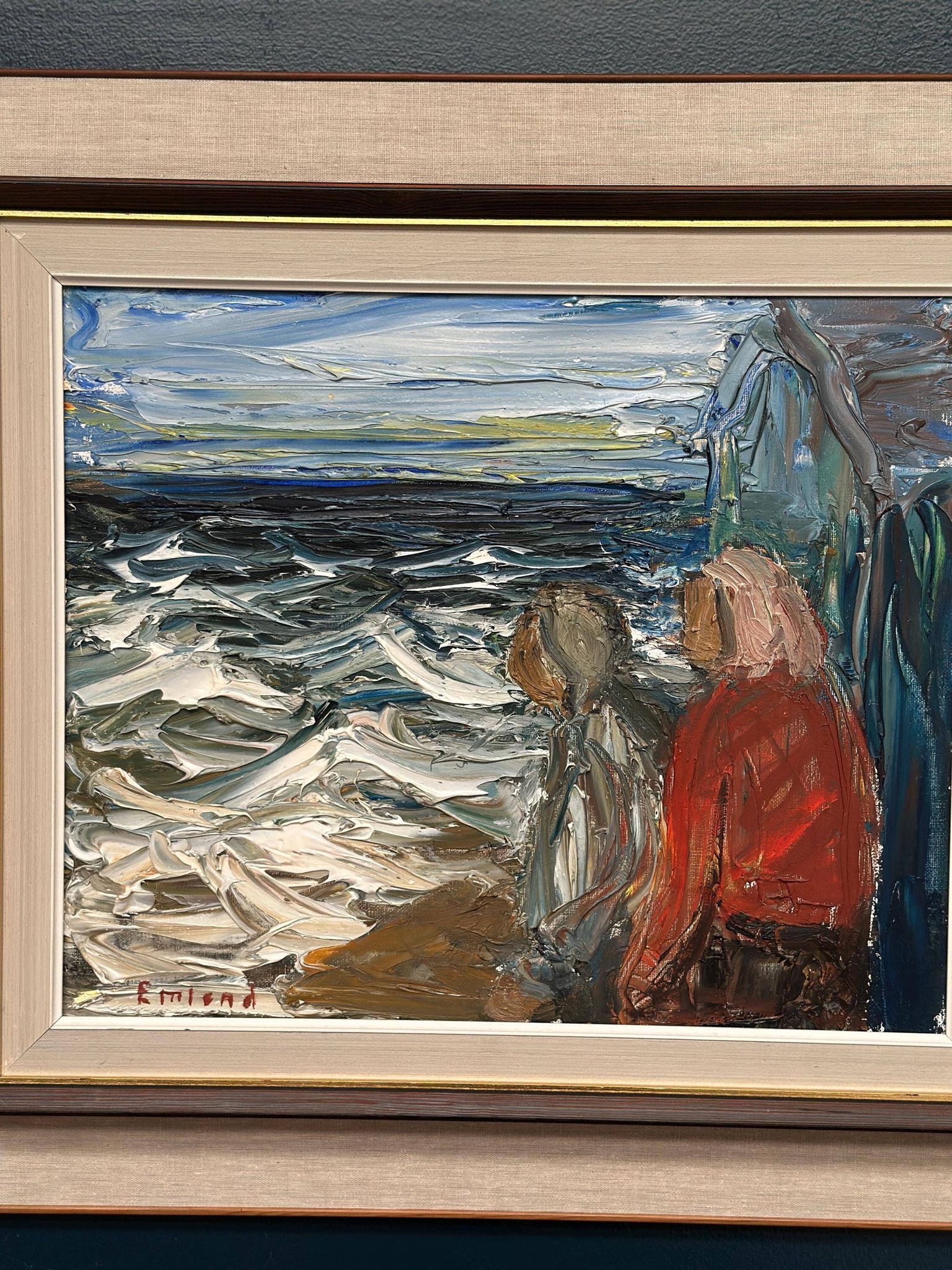 Huile sur toile originale – « Figures » par Einar Emland – Vintage