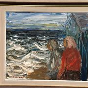 Huile sur toile originale – « Figures » par Einar Emland – Vintage