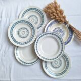 St Amand blue soup plates, Ironstone