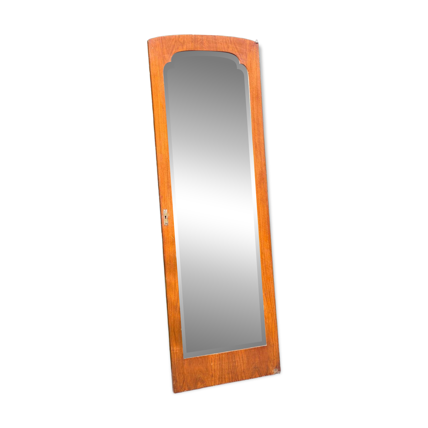Vintage art deco concave wooden mirror 180cm