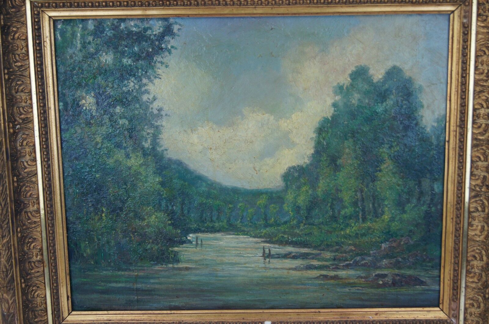 French School 19th - Landscape - Oil on panel - framed
