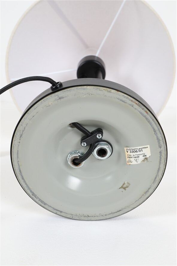 Big black Hustadt table lamp with pointed shade / 1970s / 1980s / postmodern design