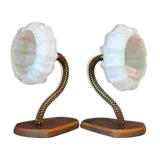 Art Deco 1950s brass wall lights