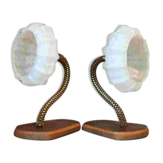 Art Deco 1950s brass wall lights