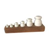 Série de poids en porcelaine ancien