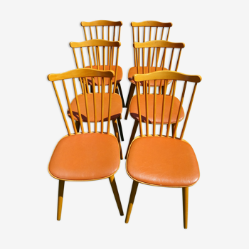 Suite de six belles chaises baumann