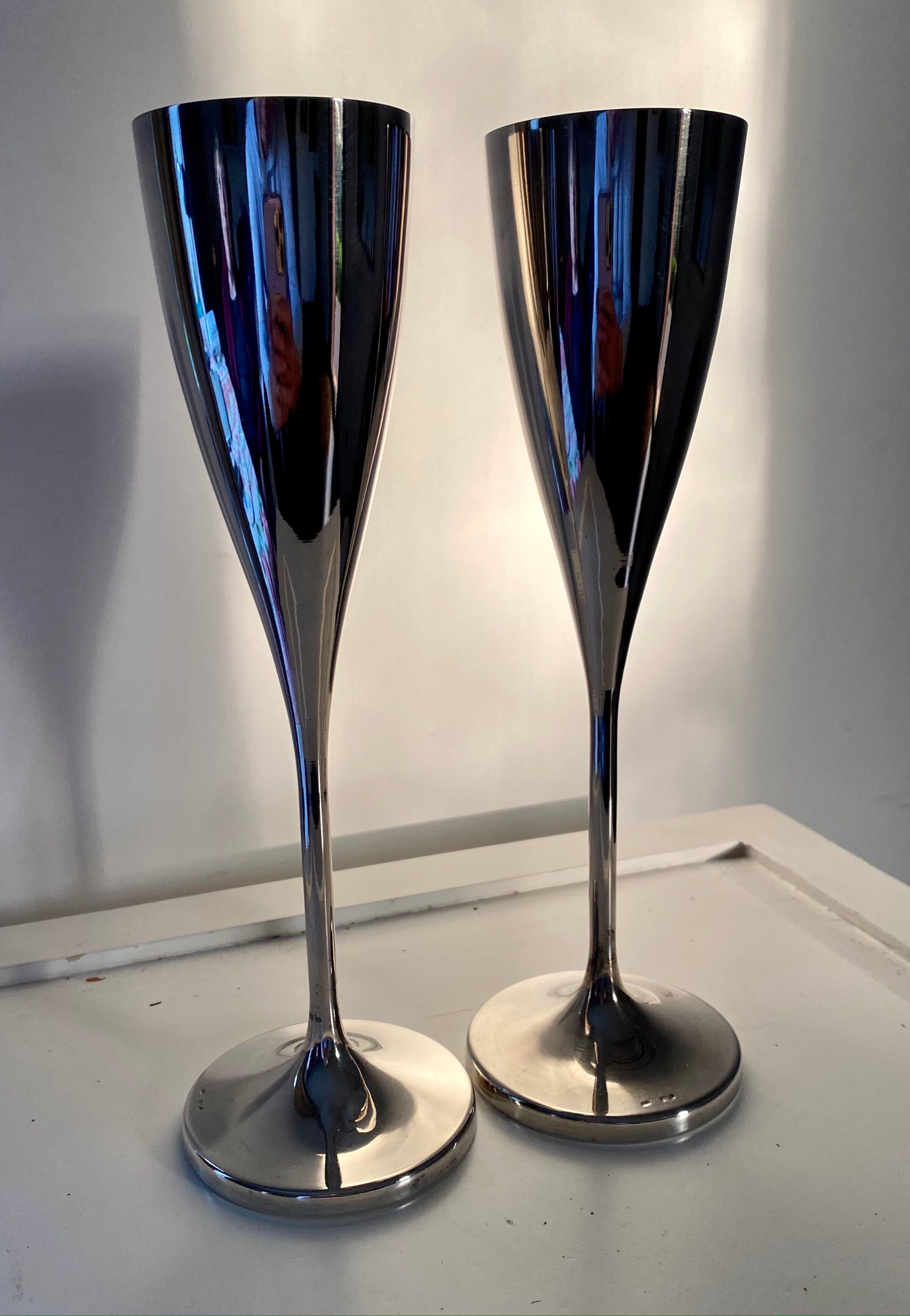 Silver champagne flute