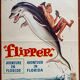 Affiche cinéma originale "Flipper Aventure en Floride" 36x54cm 1963