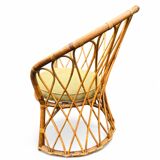 Set of 3 vintage rattan armchairs