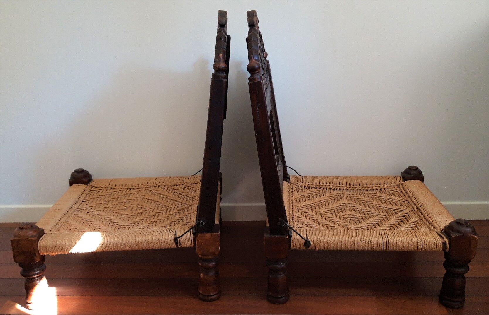 Pair of folding tibetan armchairs