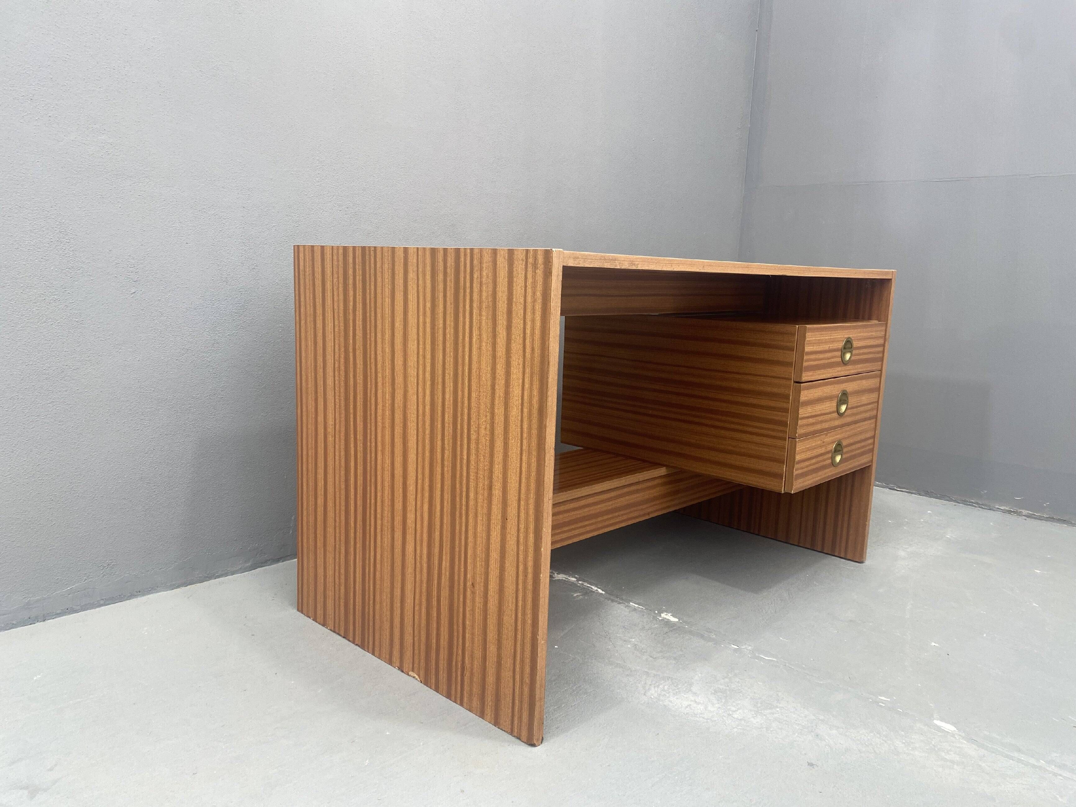 Writing desk, vintage wooden desk, 1980s, Czechoslovakia
