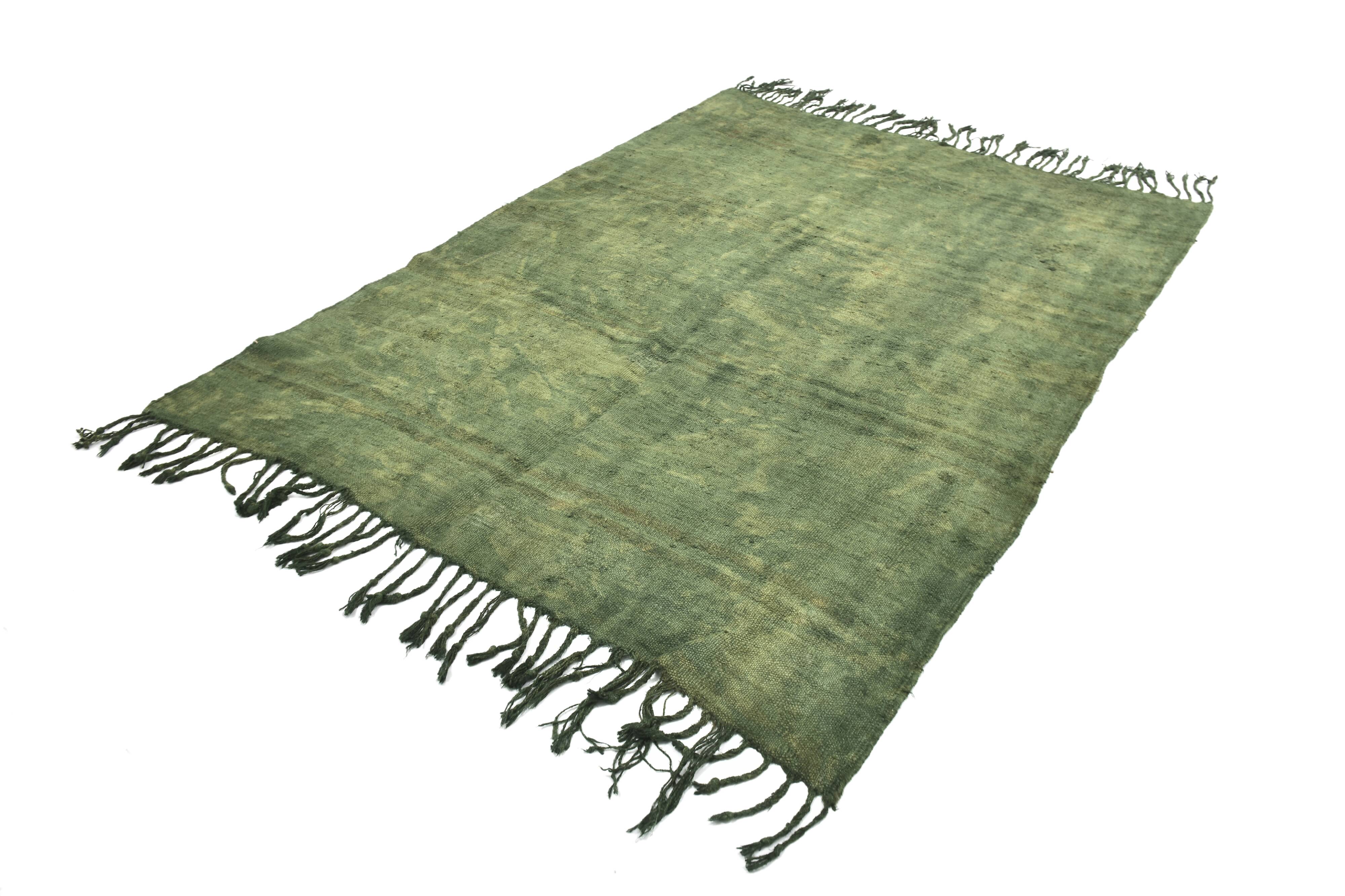 Shades Of Green Turkish Kilim Rug, 169x224Cm