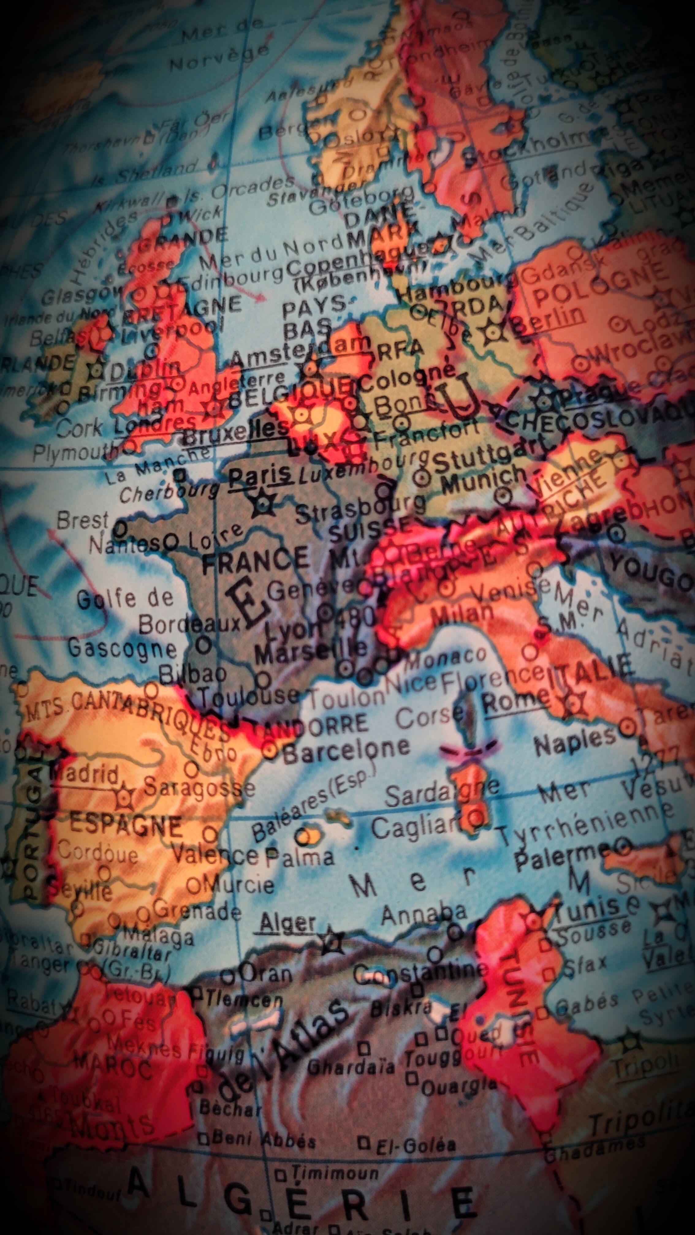 World map terrestrial 1983