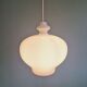 Large Scandinavian suspension light in white opaline, H.A. Jakobsson, 1960