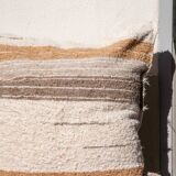 Hand-woven recycled cotton pouf cover - beige