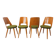 Suite de 4 chaises Mondor vintage de marque Baumann en bois tissu bouclette