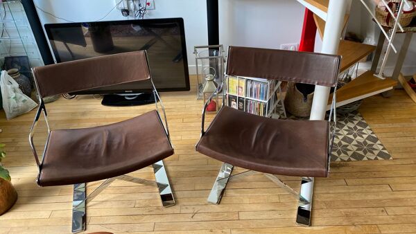 2 Fauteuils first Vibieffe En Cuir