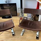 2 First Vibieffe armchairs in leather