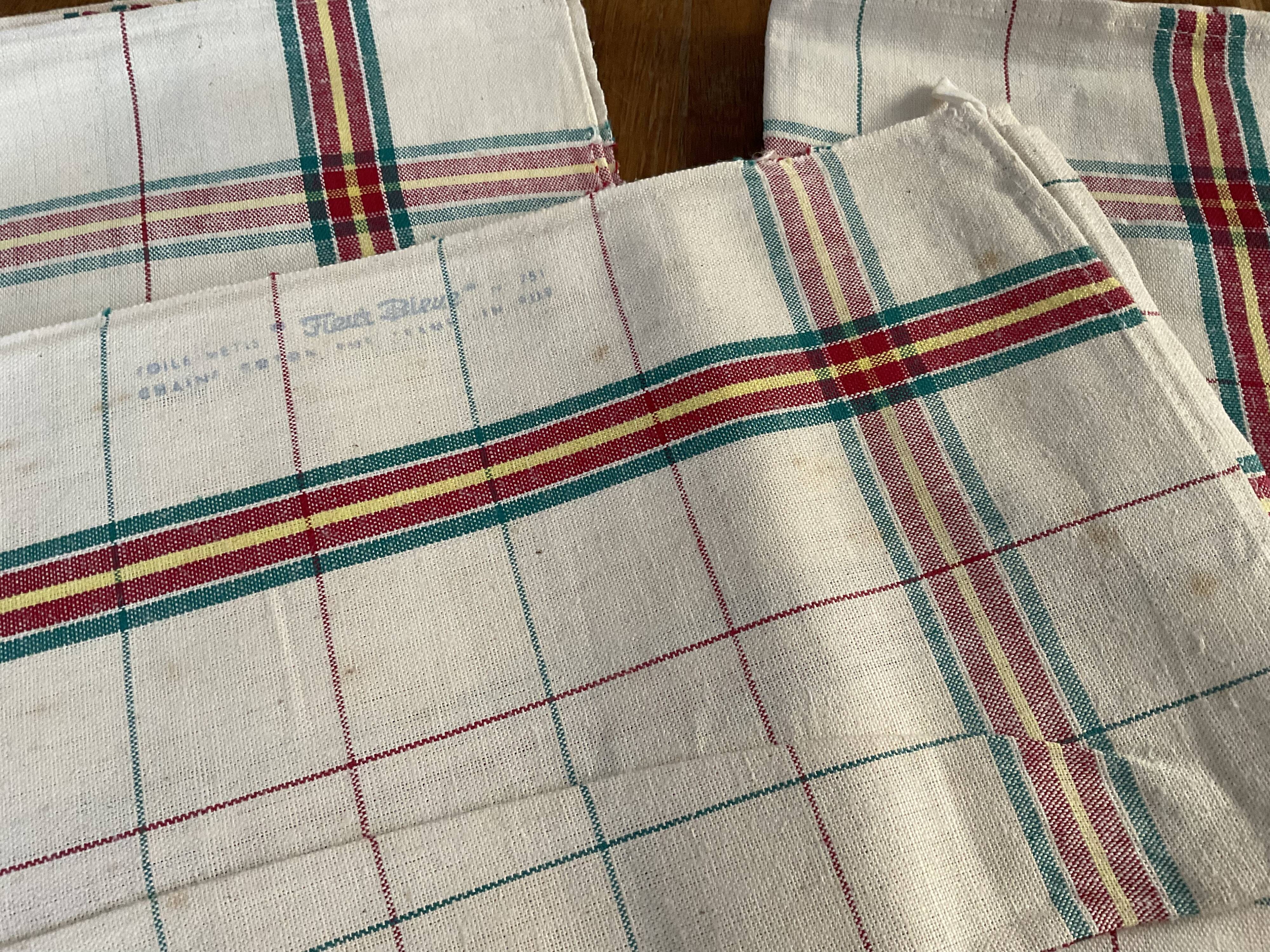 6 tea towels in metis, blue flower