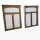 Pair of solid oak windows from the early 20th century.
