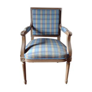 Fauteuil style louis XVI carreaux