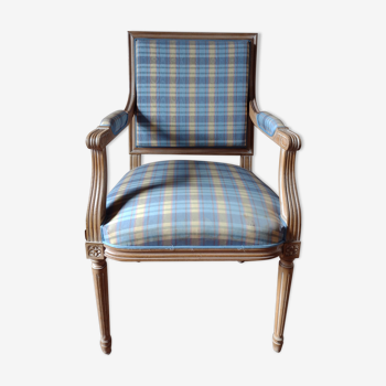 Louis XVI style armchair blue tiles