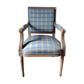 Louis XVI style armchair blue tiles