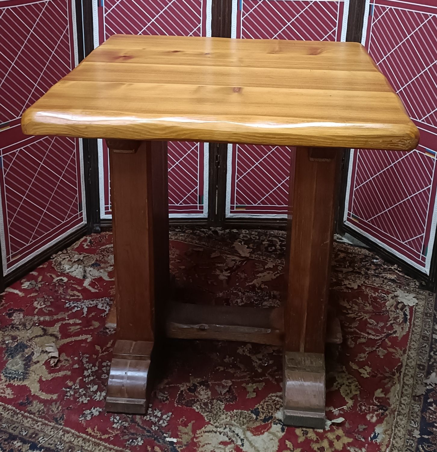 Table de bistro carré style table de ferme en pin massif | Selency