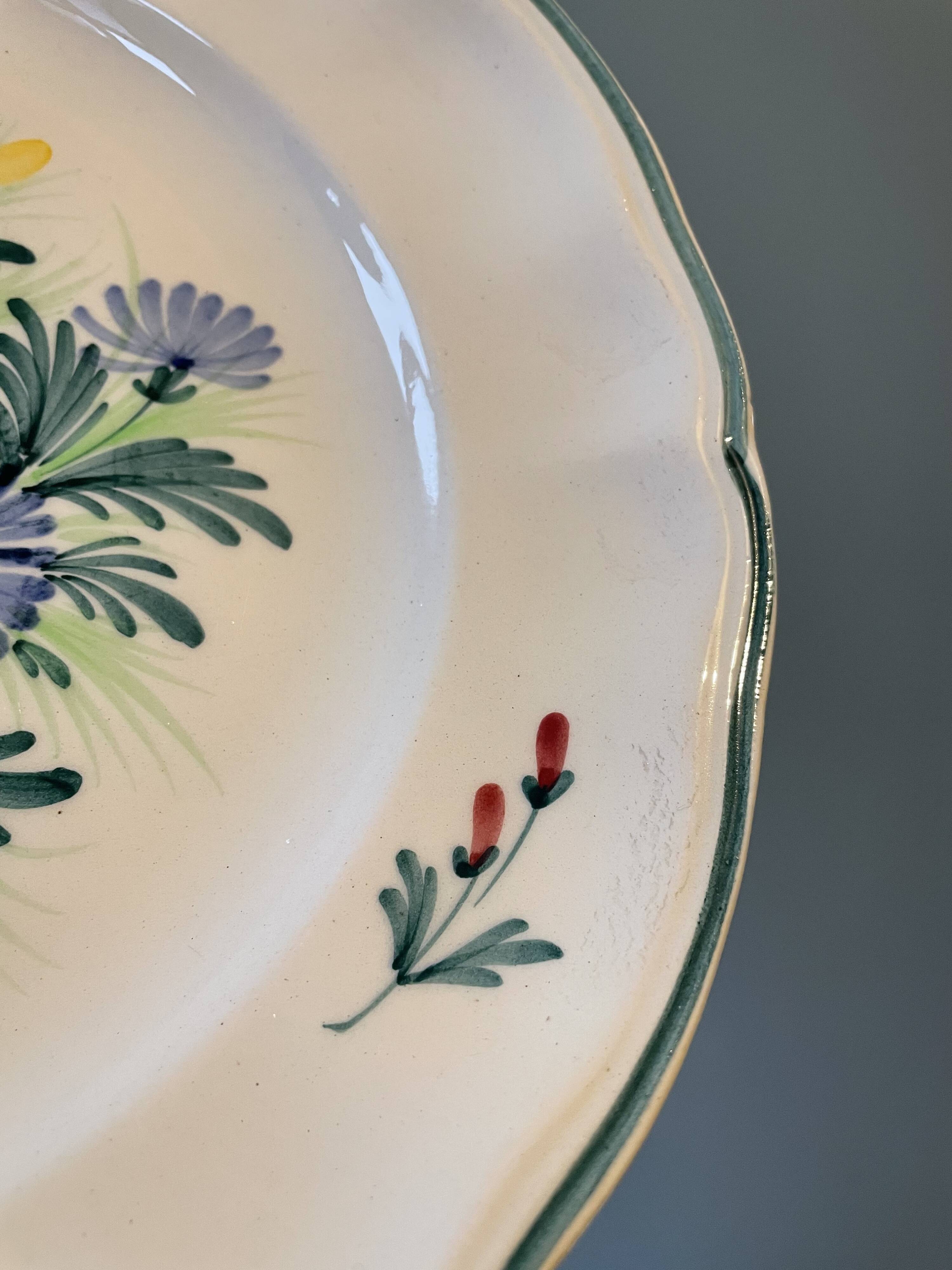Set of 11 Saint Clément earthenware dessert plates France