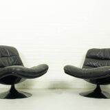Set of 2 Vintage Dutch design F978 swivel chairs by Geoffrey Harcourt for A