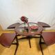 Vintage G-Plan Round Coffee Table & 4 Nested Stools | 1970s | Mahogany & Gl