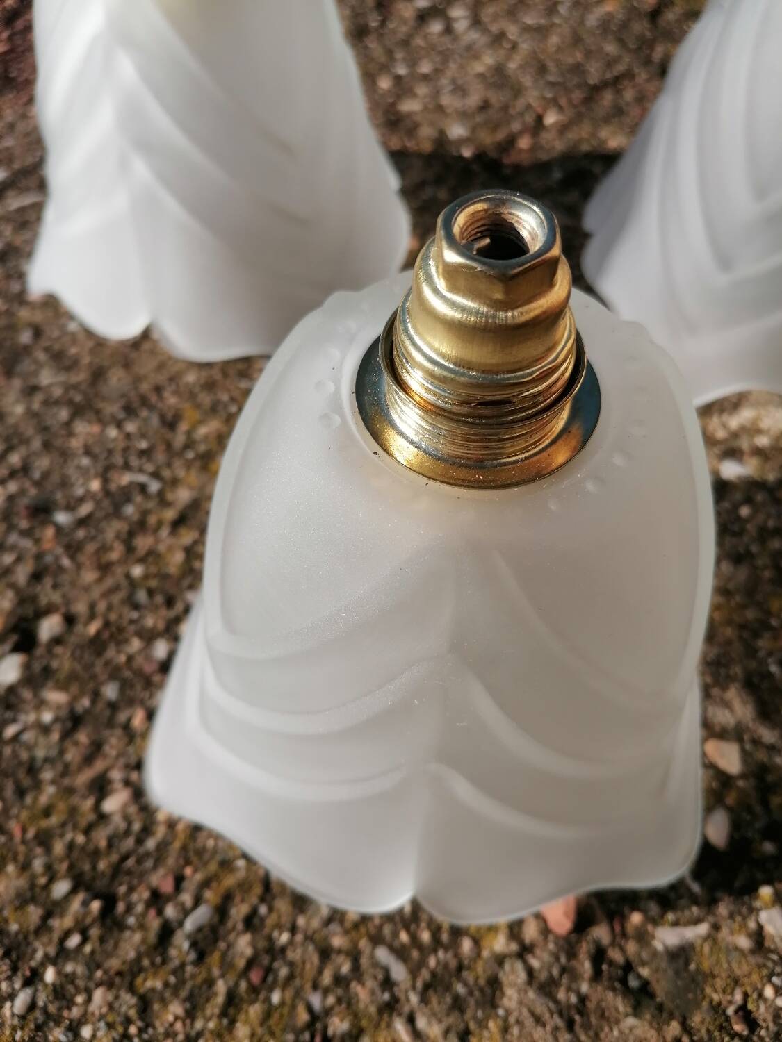 Set of 3 Art Deco tulip hanging lamps