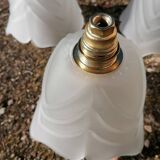 Set of 3 Art Deco tulip hanging lamps