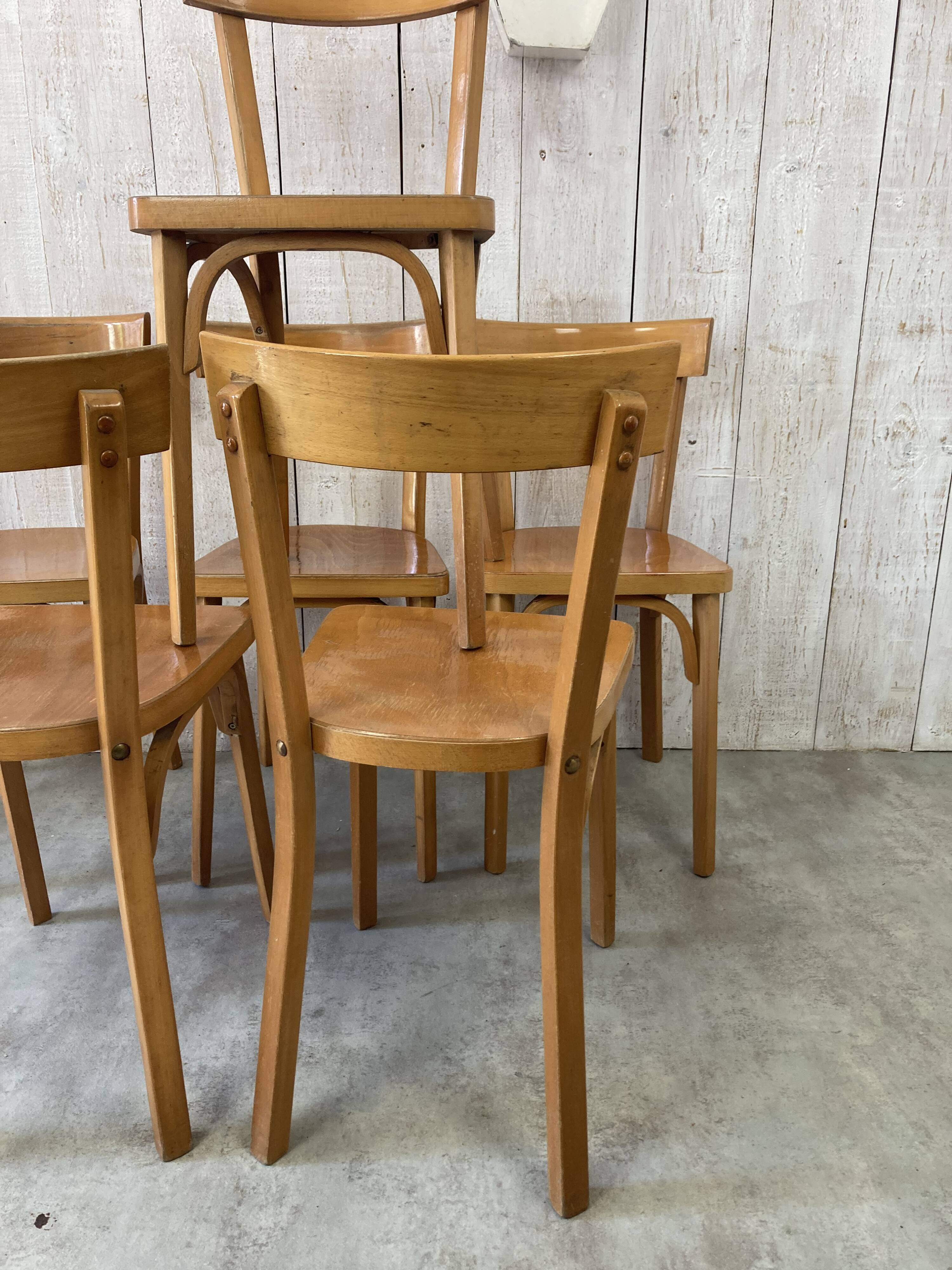 Ensemble de 6 chaises bistrot Baumann