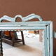 Mirror - Burmese Teak Art Deco wall shelf with original blue patina