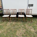 Set 4 chairs white vintage year 60