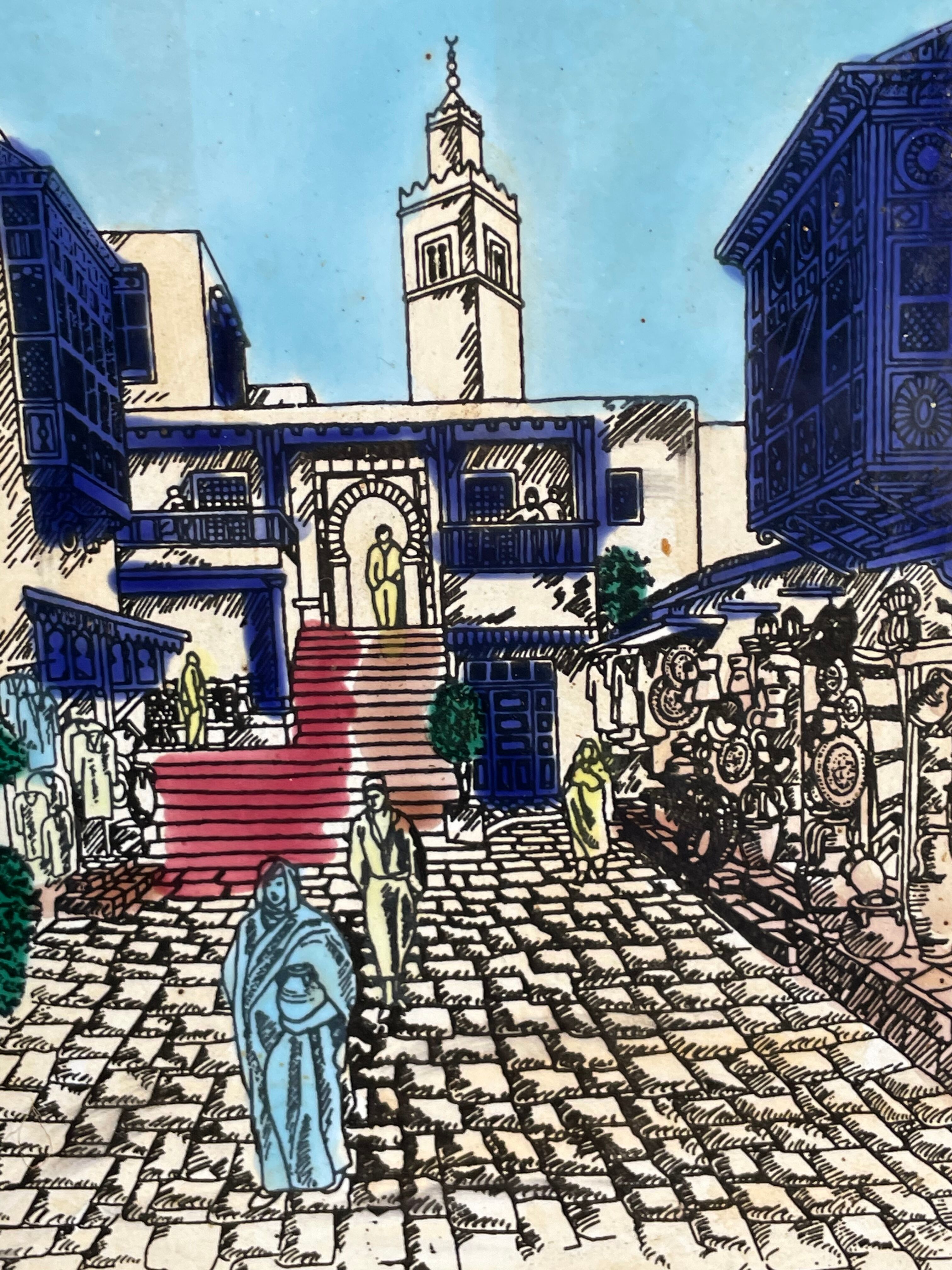 Old ceramic painting sidi bou said