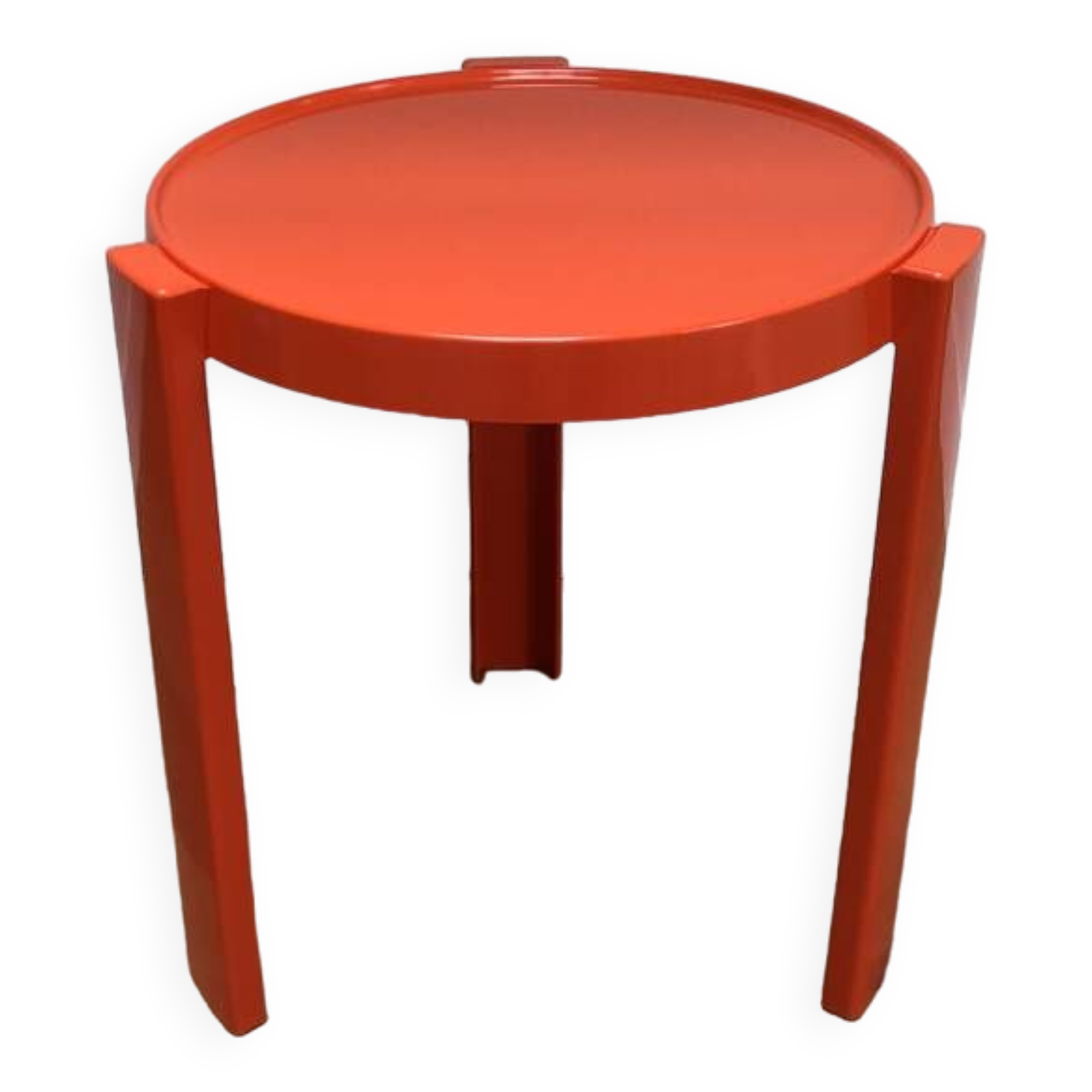 Small vintage orange round table 1970