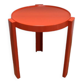 Small vintage orange round table 1970